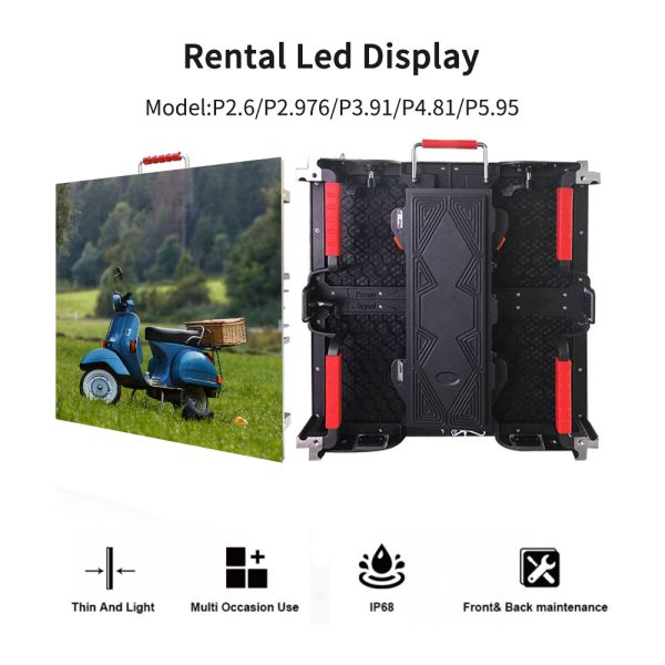 Panel de vídeo LED de alta resolución P2.6 P3.91 P4.81 para módulos de alquiler de interiores tamaño 250 * 250mm Pitch de píxeles 2.604mm