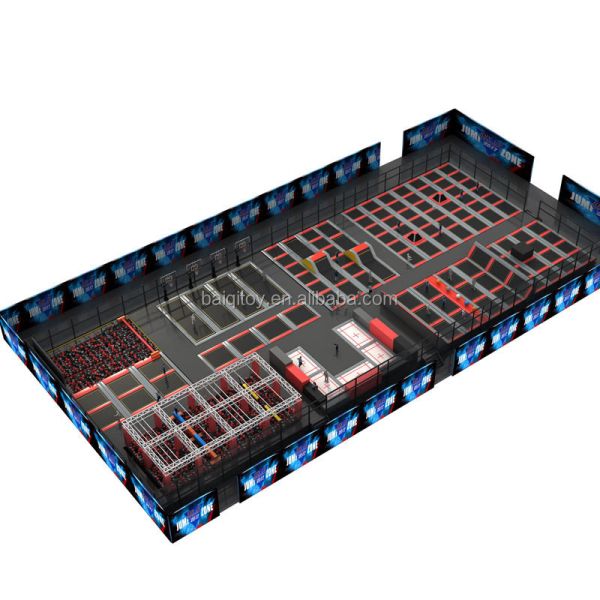 2018 New Trampolines Park with Many Games Like Ninja Course and Indoor Playground