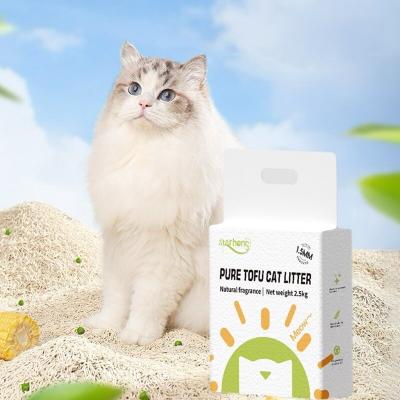 Multiple Flavors Tofu Litter Easy Scooping OEM All Natural Clumping Cat Litter