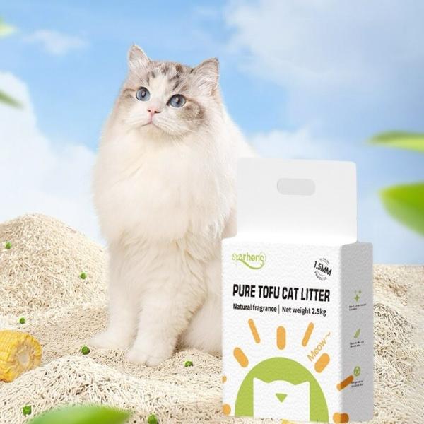 Multiple Flavors Tofu Litter Easy Scooping OEM All Natural Clumping Cat Litter