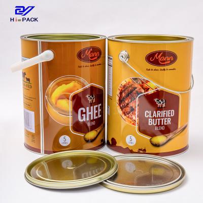 Metal 5 Liter Bucket With Lid 17.5cm Dia 5 Litre Paint Bucket