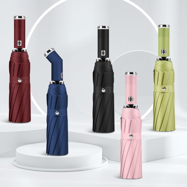 Travel in Luxury Windproof Folding Automatic Open Close Customized Color Led Umbrella