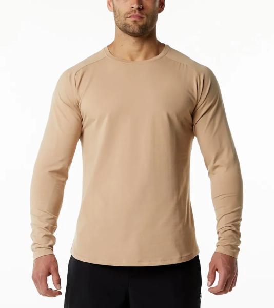                  Factory Custom Logo Men′s Fitted Long Sleeve 94% Cotton 6% Elasticity Custom Logo Shirt             