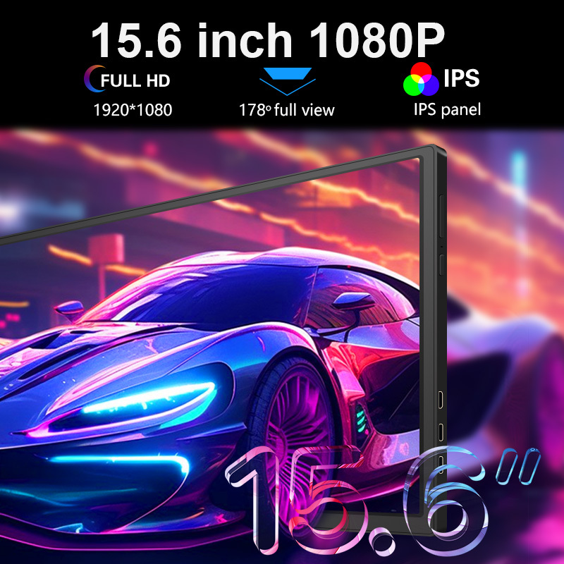 15.6 Inch FHD 1080P IPS Portable Second Monitor For Macbook Pro