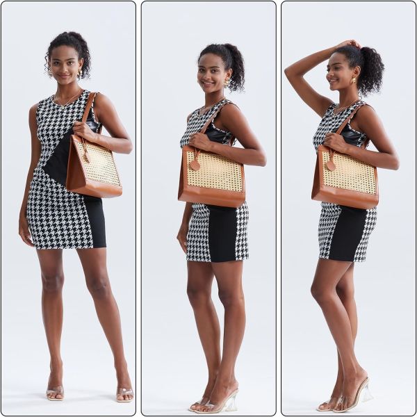 STRAW BEACH BAG FOR WOMEN SUMMER WOVEN RATTAN TOTE BAG STRAW PURSES AND HANDBAGS FOR VACATION WITH PENDANT