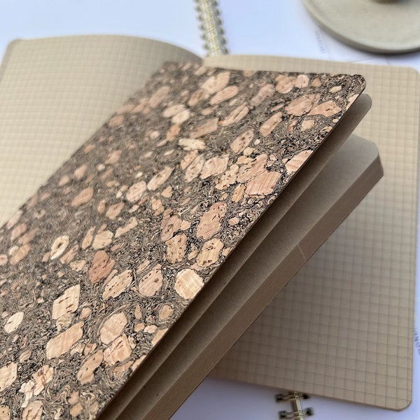Eco-Friendly Spliced Coffee Ground Cork Notebook With Custom Logo