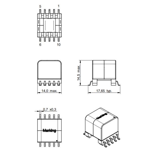 SMD PoEH Power over Ethernet High Power Transformer 749119533