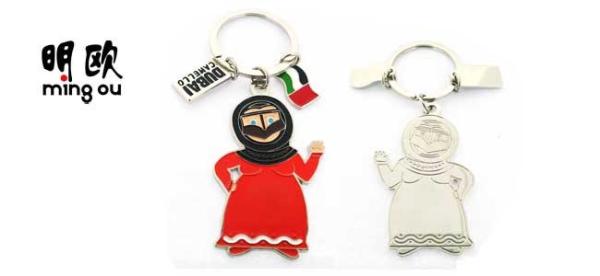 Human Shape Personalized Metal Keychains , Zinc Alloy Material For Travel Gifts