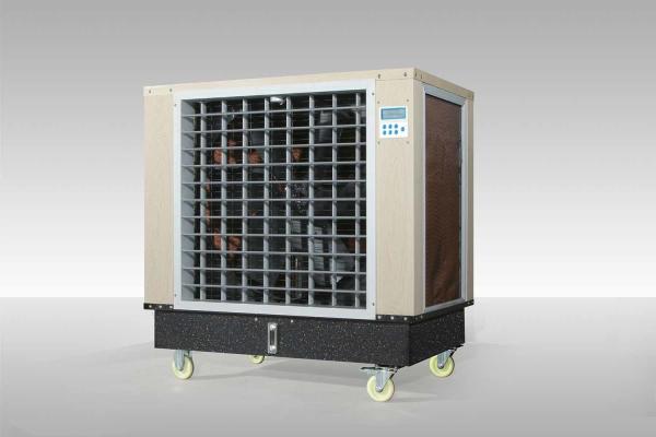 Coffee Shop Stainless Steel Air Cooler 85Kg Movale With Wheel Running