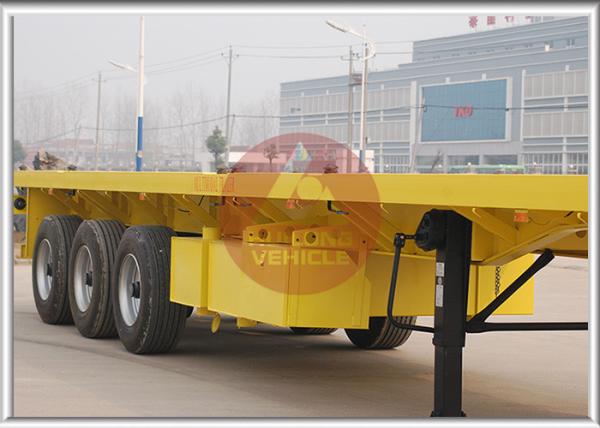 Air Suspension Cargo Container Trailer Yellow Color Dynamic Balance With Landing Gear