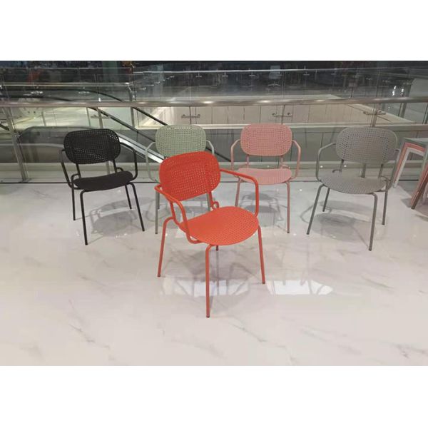 Pink Minimalist Dining Chairs PP Polypropylene Plastic Chair