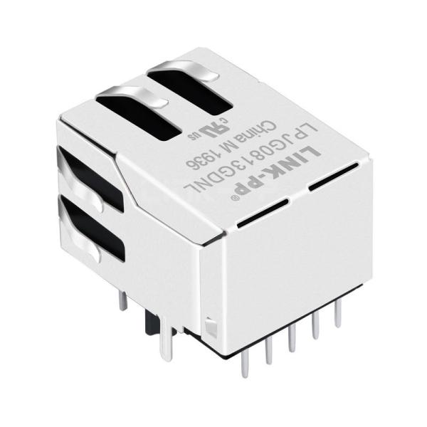 WE 7499111121 Compatible LINK-PP LPJG0813GDNL 100/1000 Base-T Tab Down Yellow/Green Led Single Port Shielded RJ45 Keystone Jack