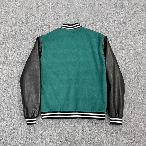 Chenille Embroidery Logo Leather Sleeve Varsity Jacket For Men Custom Design