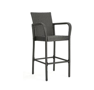 Grey Color Depth 48cm Length 50cm Rattan Garden Chairs For Bar