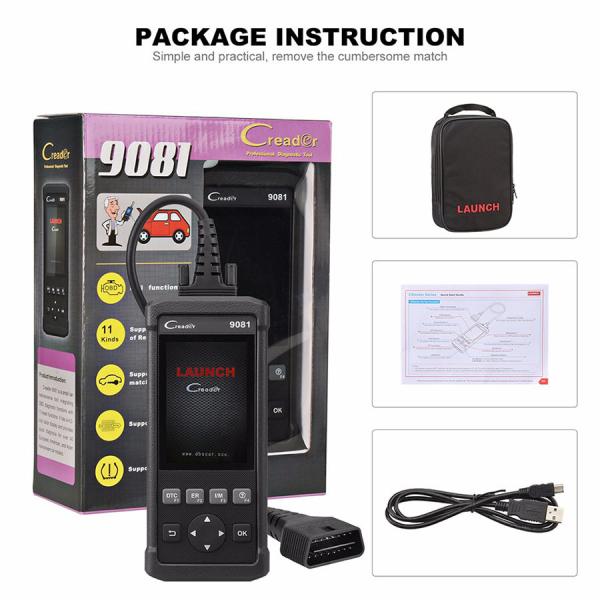 Varredor CReader do lançamento DIY 9081 CR9081 OBD2 completo Scanner+ABS+Oil+EPB+BMS+SAS+DPF