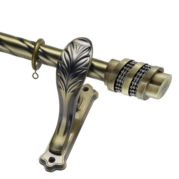 Modern Spiral Inset Diamond 0.6Mm SS Curtain Rods
