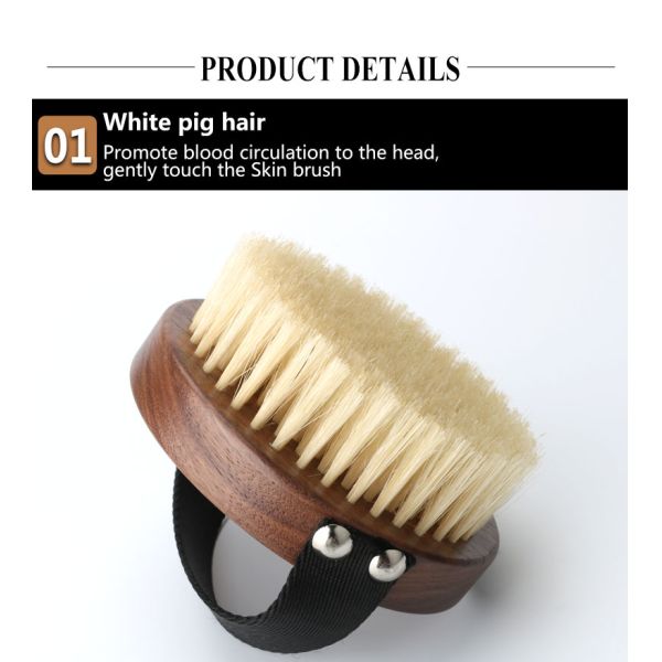 Walnut Bath Dry Brush Organic Vegan Sisal For Boay Round Hand Brush