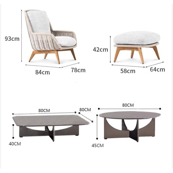 Waterproof Durable Sofa Seat Cushion Covers for Outdoor Rattan Sofa Furniture Sets