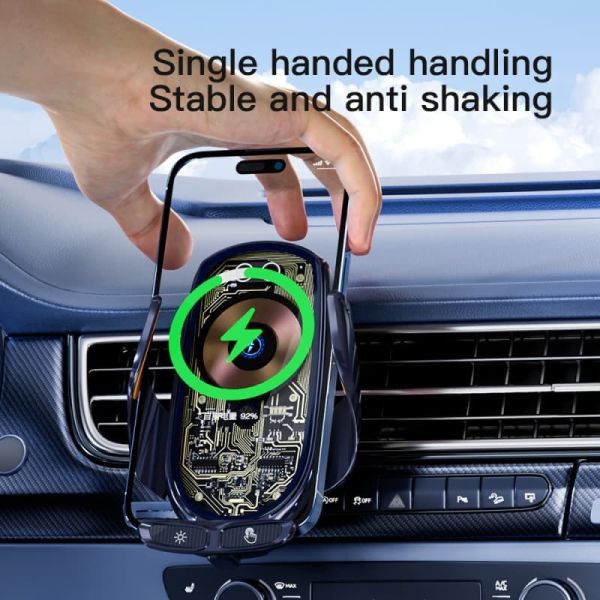 All In One Magnetic Car Phone Mounts Wireless With Type C Charging