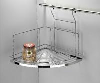 Coin moderne d'étagère d'acier inoxydable d'accessoires de cuisine de couleur argentée double