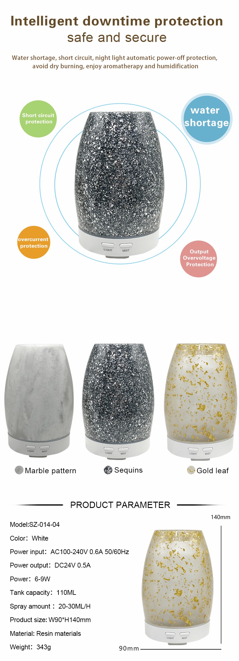 2023 New Hot Sell Customized Portable Smart Room Home Essentials Air Humidifier Ultrasonic Essential Oil Resin Aromas Diffuser