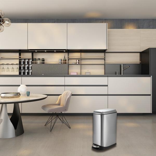20L rectangular stainless steel trash can。 can be used in kitchen, office, living room and other scenes
