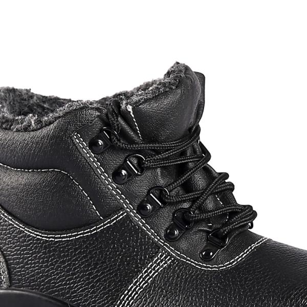 Winter Anti Smash Steel Toe Cow Leather Wool Lining Comfortable Workmans Man Safety Shoes