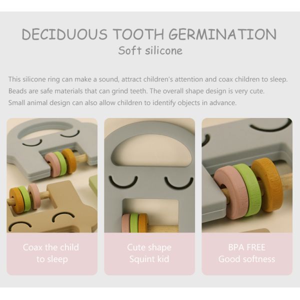 Силикон Teether BPA свободный для игрушек трещотки силикона качества еды заботы младенца прорезывания зубов успокаивая