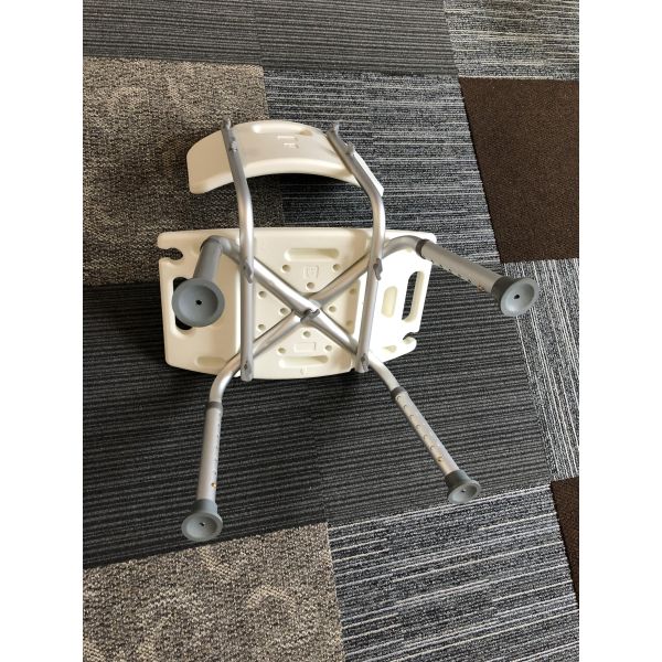 Hospital Bath Chair White Height Adjustable Aluminum Alloy Matte Finish