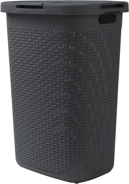 Slim Plastic Laundry Hamper H57cm Large Plastic Laundry Basket With Lid