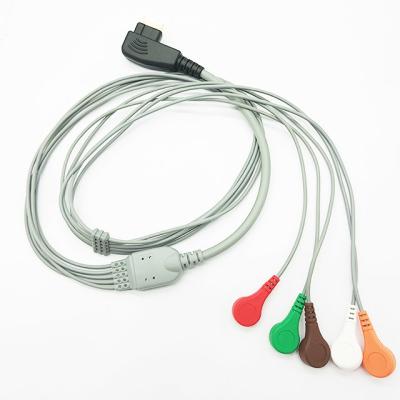 Ligações Holter Monitor Cable Wearable da parte 5 do DMS um, grampos do adaptador de Ecg do conector de HDMI