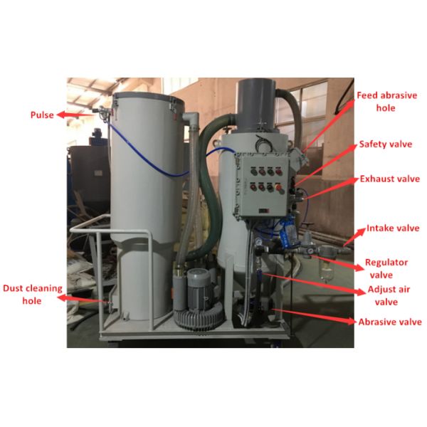 4kw Fan Dust Free Vacuum Blasting Machine With 20m Blasting Hose Steel Grit