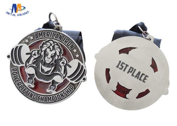 60*3MM Custom Award Medals , Translucent Enamel Conbine Soft Enamel Medals Antique Silver Plating