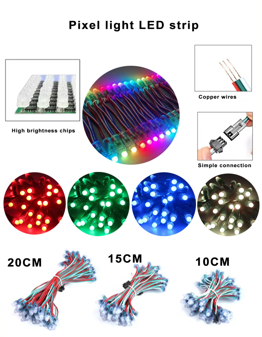 RGB полноцветный программируемый DC5V светодиодный модуль WS2811 12 мм водонепроницаемый IP68 Smart Pixel Рождественские огни Rgb Стренговые огни