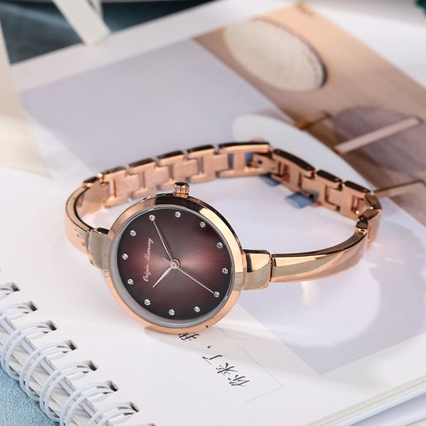 Thin Bracelet Decorated 28mm Small Dial Watch 30M Water Resistant