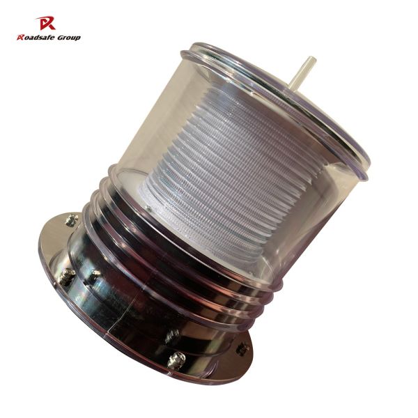 Solar Rechargeable Marine Navigation Light IP68 Waterproof PC Flashing Beacon LED Marine Signal Warning Light