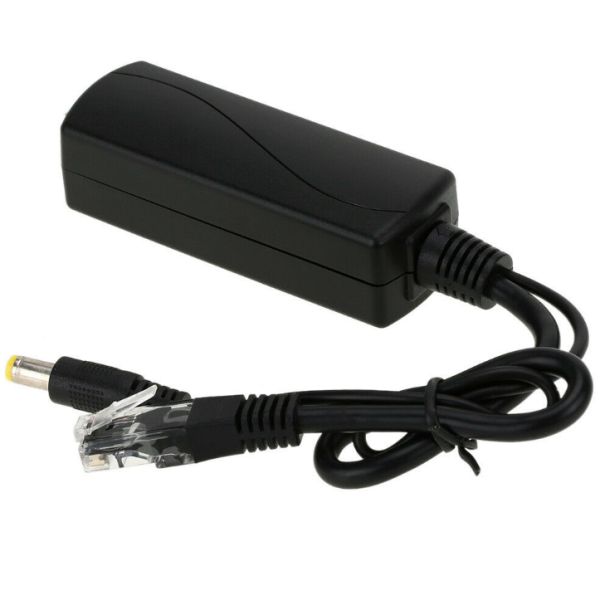 Network Transmission Black PoE Splitter Cable Adapter IEEE802.3af 12V DC for IP Camera