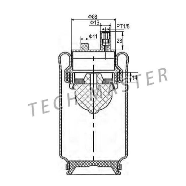 Передняя резиновая весна воздуха кабины для  Rvi 5010130797G/Contitech SZ 50-9