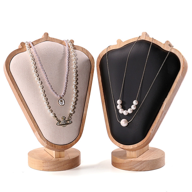 Portable Light Weight Durable Walnut Finish Jewelry Display Rack Necklace Stand