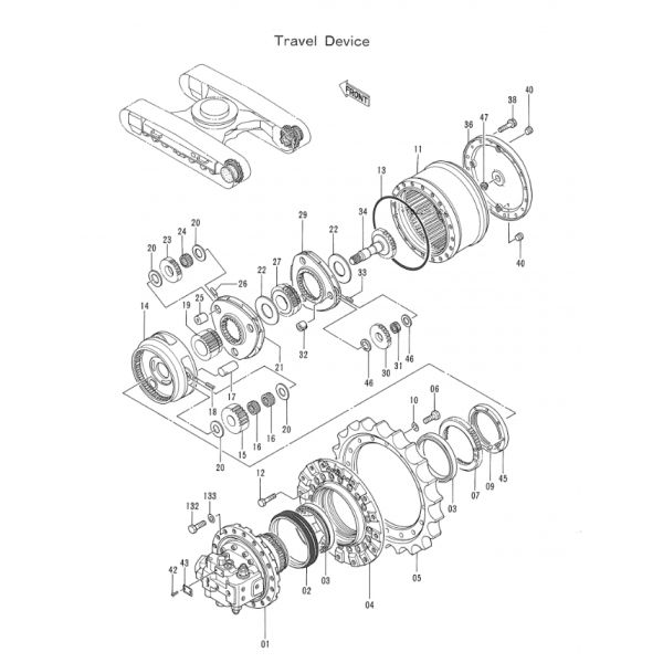 Коробка передач качания коробки передач 9091681 конечной передачи коробки передач EX200-2 EX200LC-2 уменьшения перемещения