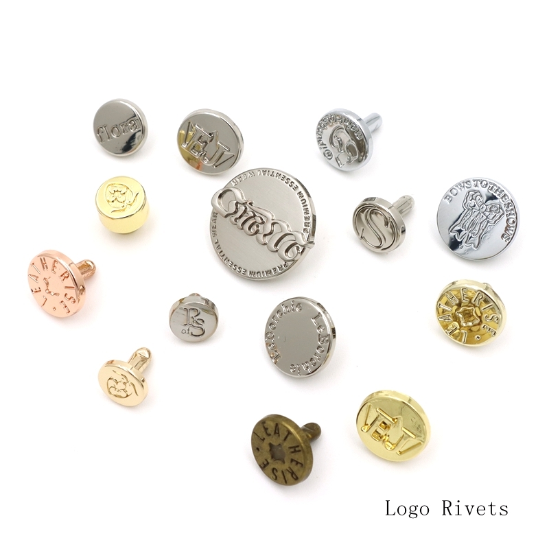 Quality Gold Plated Metal Logo Rivet Customized Cap Rivet Stud for Leather Strap Bag Accessories