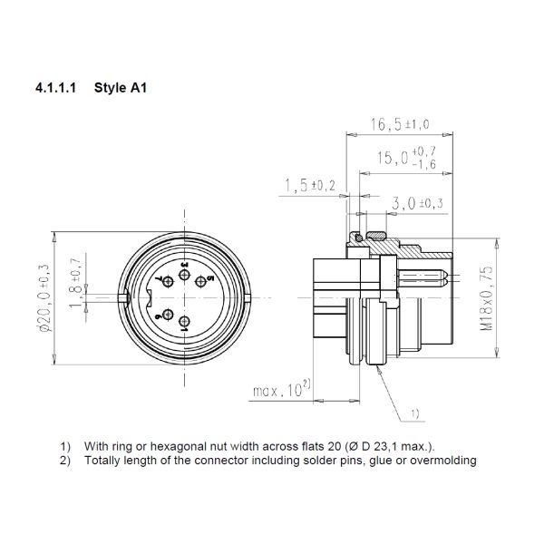 22AWG AISG Inner Ret Control Cable Male To Female With Customzed Terminals