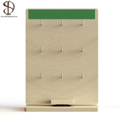 Shop Two Sides Table OEM Rotating Display Stand With 18-24 Metal Hooks And Top Sign