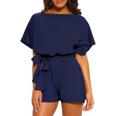 Casual Loose Women Summer Short Pants Solid Color One Piece Women Jumpsuit