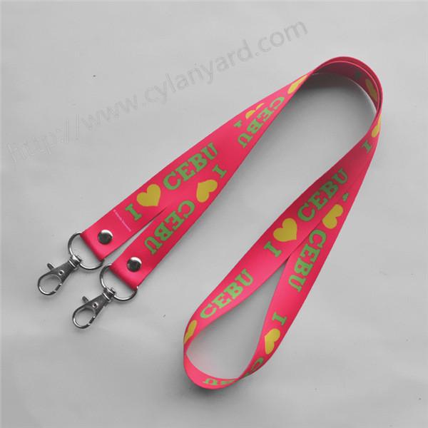 Cheap simple logo imprinted polyester id card lanyard,China lanyard factory small quantity