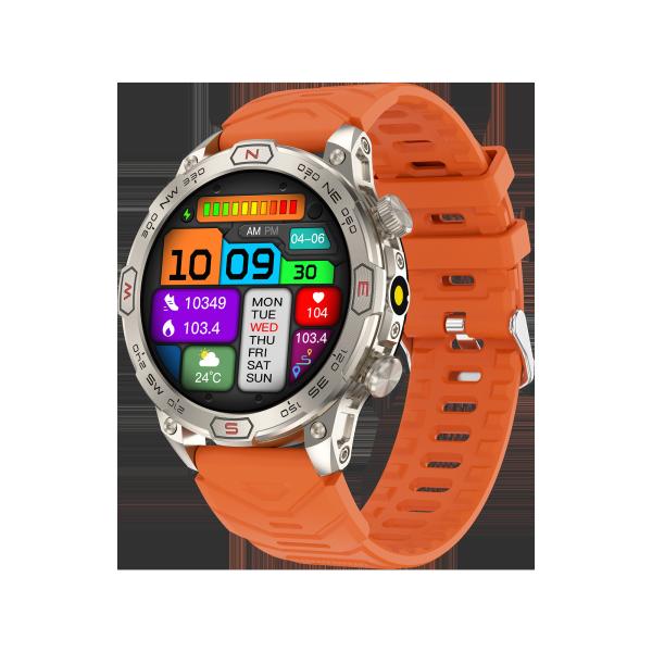 1.43“Amoled Large Screen BT Call Flashlight Compass 450mAh Outdoor Sport Fitness Tracker Smartwacth