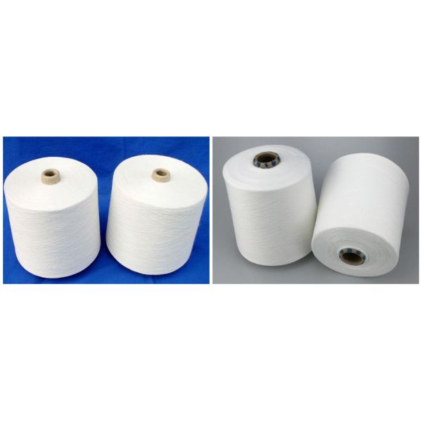 O núcleo 100% do poliéster girou Eco branco da categoria do fio 30S AA/tingido cru amigável