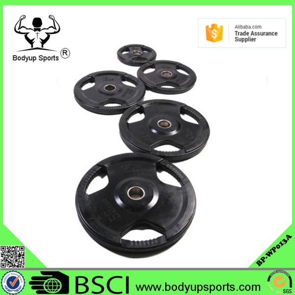 Wholesale Rubber Coated Weight Plate with 3 Handle Grips