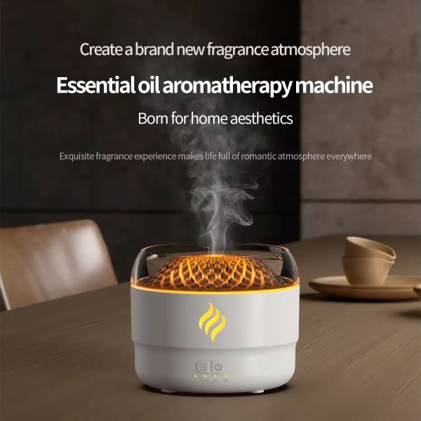 Plastic Material Creative Flame Aroma Humidifier USB Essential Oil Fragrance Diffuser