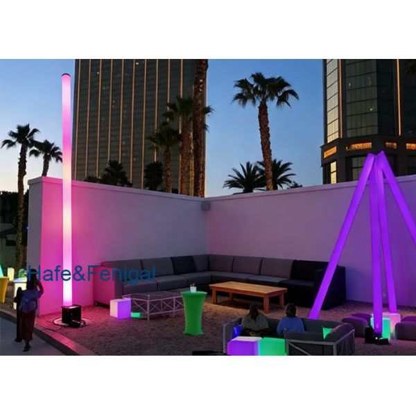 Iris-tube Space Art Decorative Inflatable Thin Column Lamp – 5m RGBW LED with DMX Control